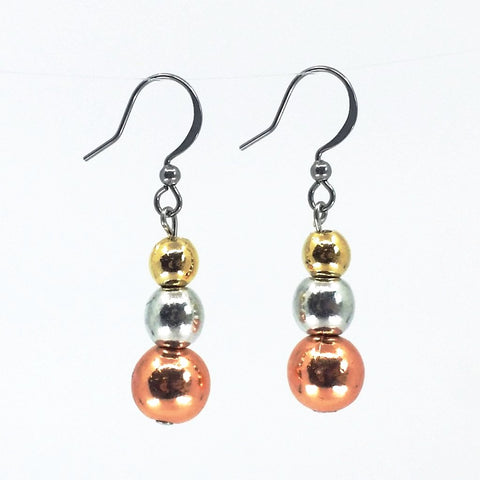 Tricolour Pearl Earrings