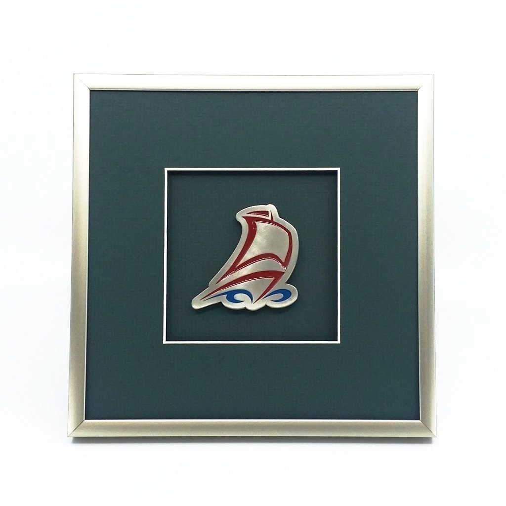 Framed Large Galley Crest with Enamel Without Text