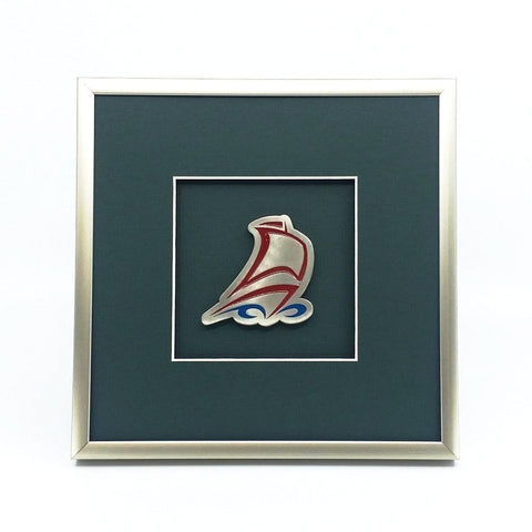 Framed Large Galley Crest with Enamel Without Text