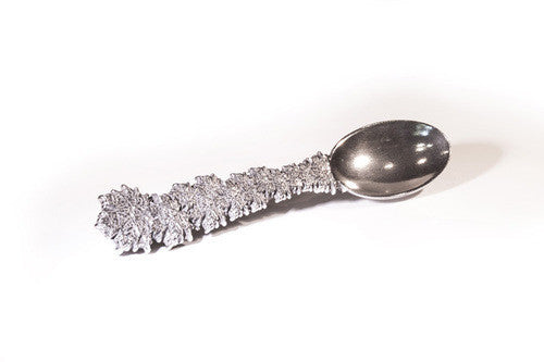 Canadiana Pewter Spoon with maple leaf handle