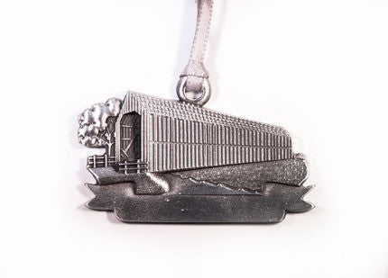 Covered Bridge pewter Ornament