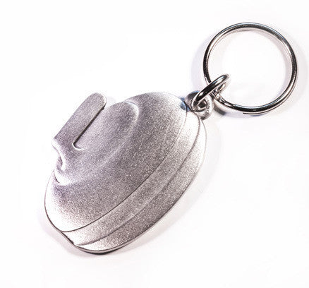 Curling rock pewter keytag