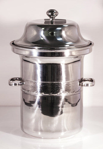 Pewter Ice Bucket with covering top and side handles