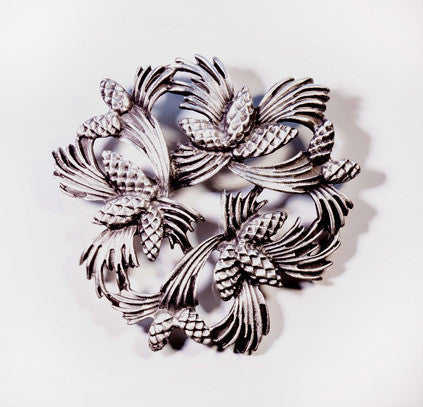 Pine Spray Pewter Brooch