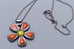 Spring Blossom Pewter Pendant Orange