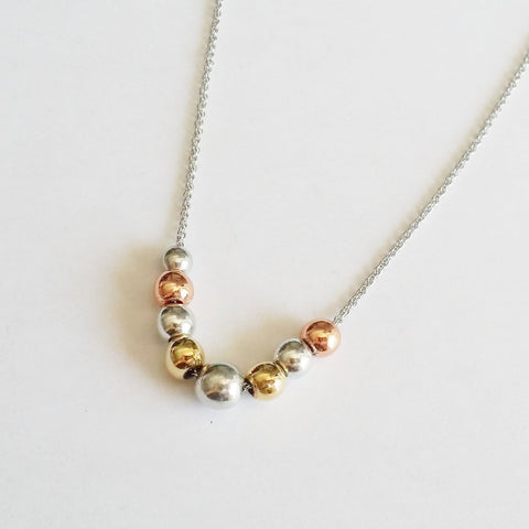 Tricolour Pewter Pearl Pendant