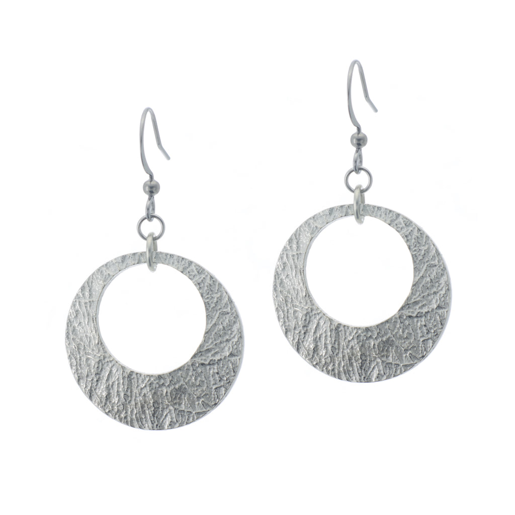 Arctic Hoop Earring. Made from Pewter. Made in Fredericton NB New Brunswick Canada