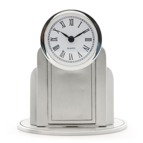 Atlantica Clock. Satin finish. Made from Pewter. Made in Fredericton NB New Brunswick Canada
