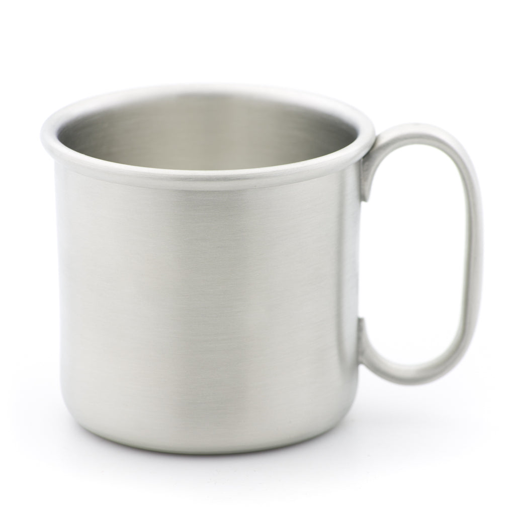 Baby Katie Mug. Satin finish. Made from Pewter. Made in Fredericton NB New Brunswick Canada