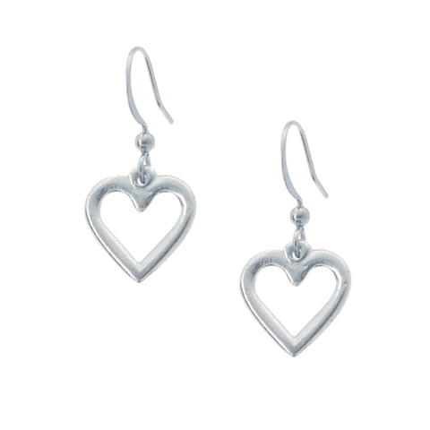 Carved Heart Earring. Made from Pewter. Made in Fredericton NB New Brunswick Canada