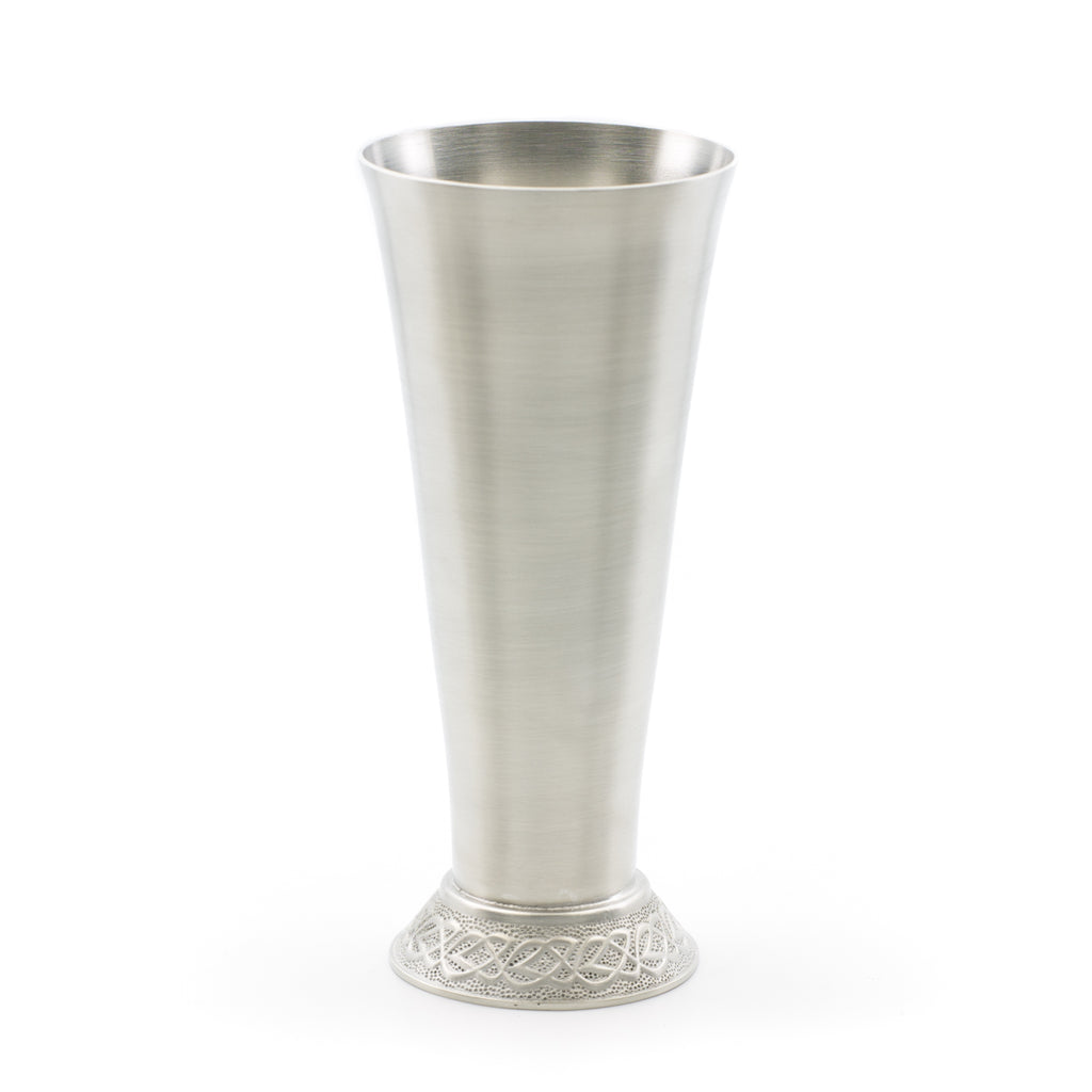 Celtic Bud Vase. Satin finish. Made from Pewter. Made in Fredericton NB New Brunswick Canada