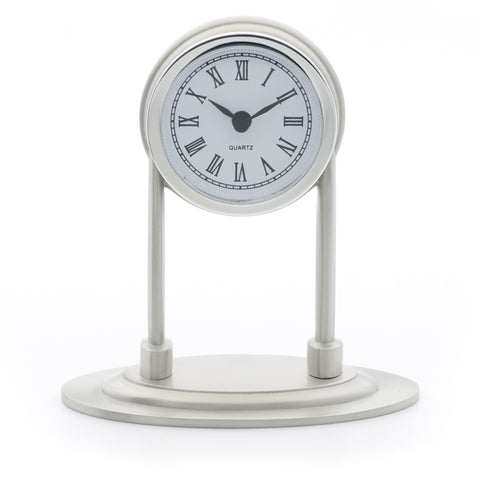 Colonial Clock. Satin finish. Made from Pewter. Made in Fredericton NB New Brunswick Canada