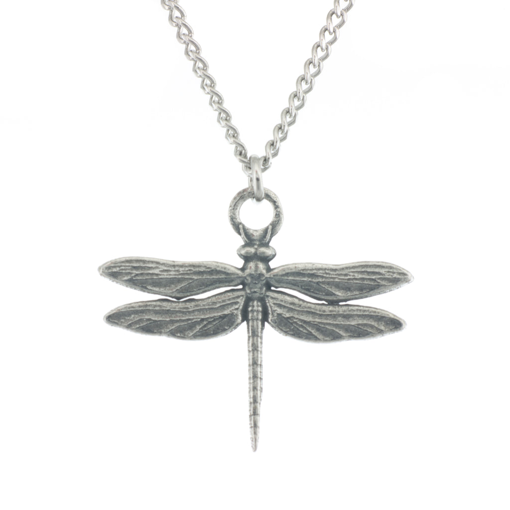 Dragonfly Pendant. Polished. Made from Pewter. Necklace. Made in Fredericton NB New Brunswick Canada