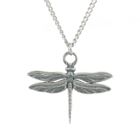 Dragonfly Pendant. Polished. Made from Pewter. Necklace. Made in Fredericton NB New Brunswick Canada