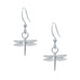 Dragonfly Earring. Polished finish. Made from Pewter. Made in Fredericton NB New Brunswick Canada