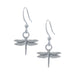 Dragonfly Earring. Satin finish. Made from Pewter. Made in Fredericton NB New Brunswick Canada