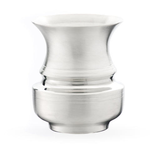 Small Freespun Vase. Satin finish. Made from Pewter. Made in Fredericton NB New Brunswick Canada