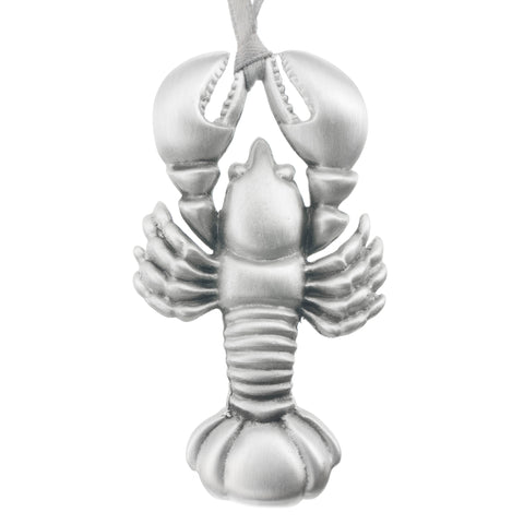 A lobster Christmas Tree ornament. Amazing! Made from Pewter. Silver ribbon. Made in Fredericton NB New Brunswick Canada