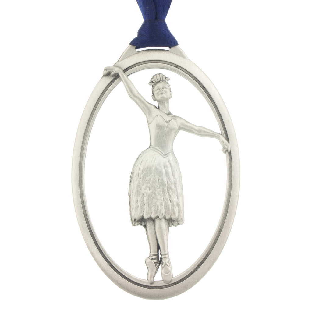 The Nutcracker. Sugar Plum Fairy. Ballet. Dance. Annual Series. 2012. Christmas Tree ornament. Made from Pewter. Blue ribbon. Made in Fredericton NB New Brunswick Canada
