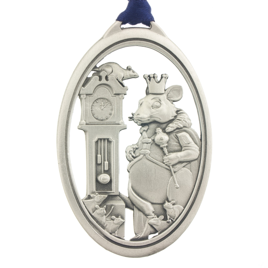 The Nutcracker. Rat King. Ballet. Dance. Annual Series. 2016. Christmas Tree ornament. Made from Pewter. Blue ribbon. Made in Fredericton NB New Brunswick Canada