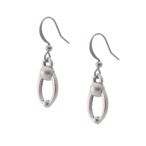 Parent and Child Earring. Satin finish. Made from Pewter. Made in Fredericton NB New Brunswick Canada