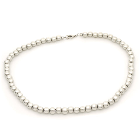 Pewter Pearl Neckwear. Full string. Made from Pewter. Made in Fredericton NB New Brunswick Canada