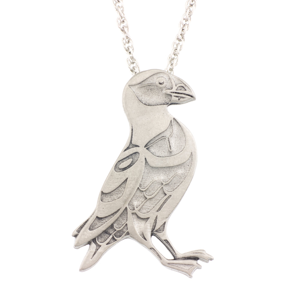 Puffin Pendant. Mark Preston. Made from Pewter. Necklace. Made in Fredericton NB New Brunswick Canada