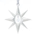 Shining Star Christmas Tree ornament. Made from Pewter. Silver ribbon. Made in Fredericton NB New Brunswick Canada