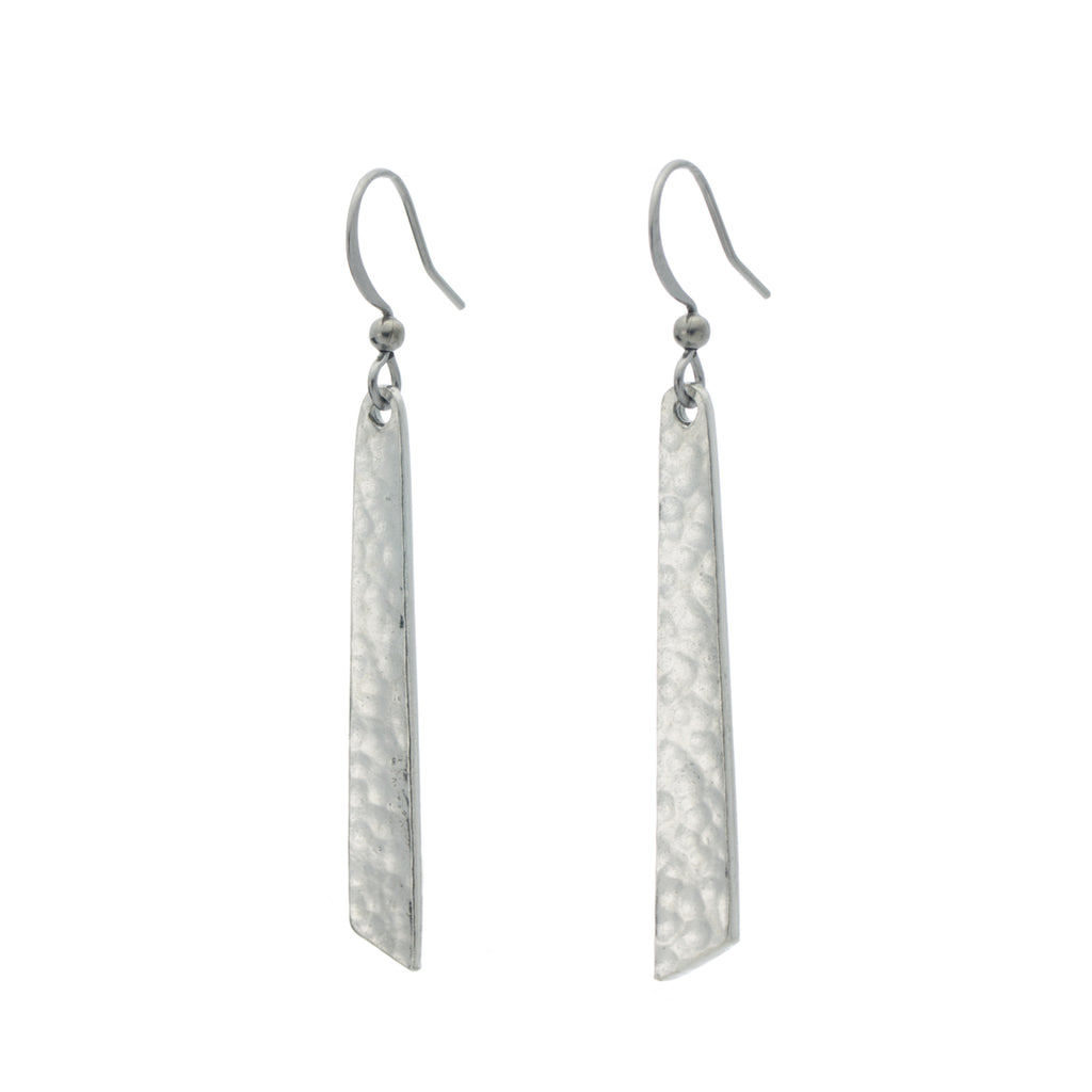 Single Drop Earrings. Made from Pewter. Made in Fredericton NB New Brunswick Canada
