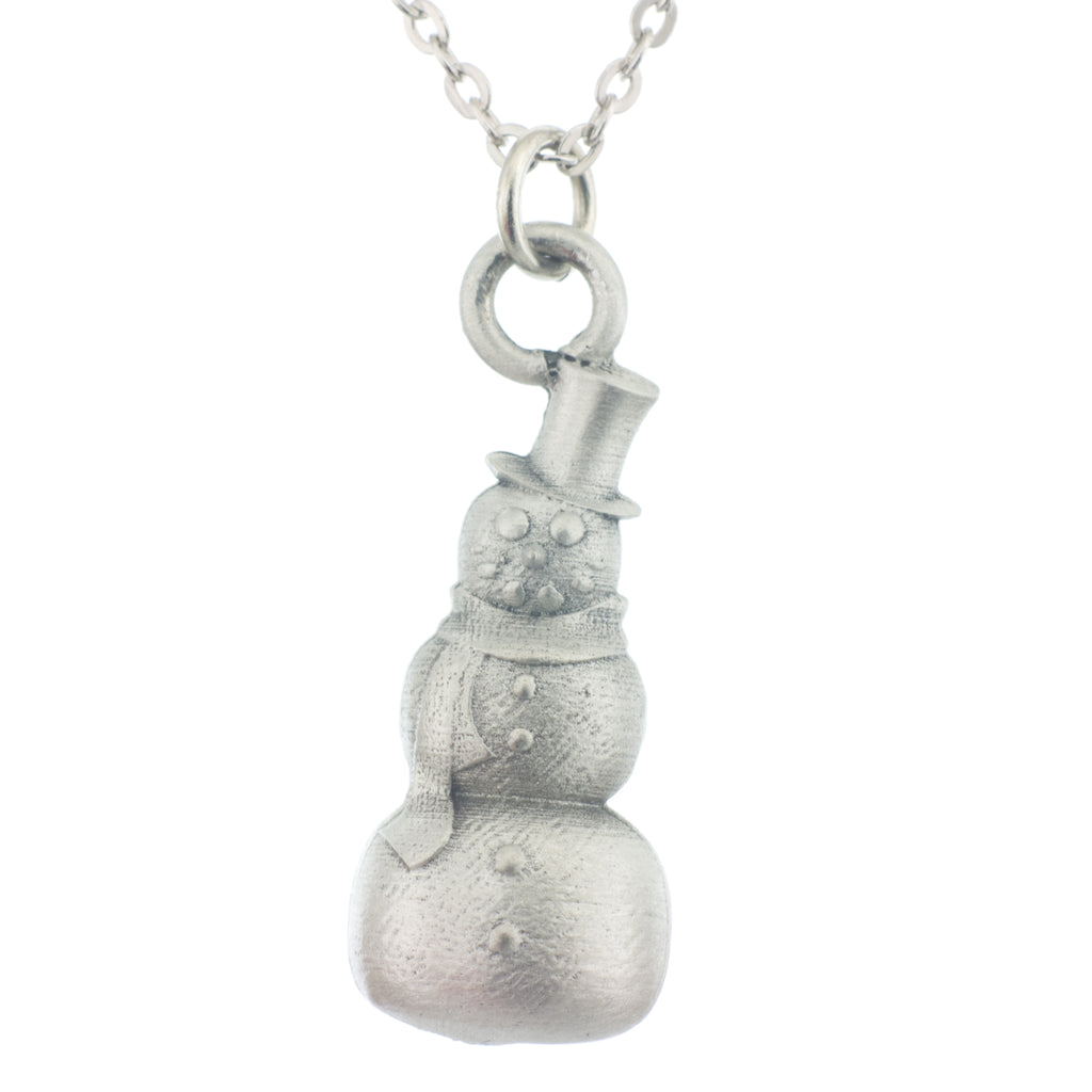 Snowman Pendant. Made from Pewter. Necklace. Made in Fredericton NB New Brunswick Canada