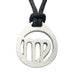 Virgo Zodiac Pendant. Made from Pewter. Black cord. Necklace. Made in Fredericton NB New Brunswick Canada