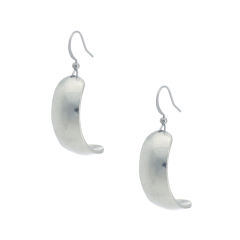 Vogue Earring. Polish finish. Made from Pewter. Made in Fredericton NB New Brunswick Canada
