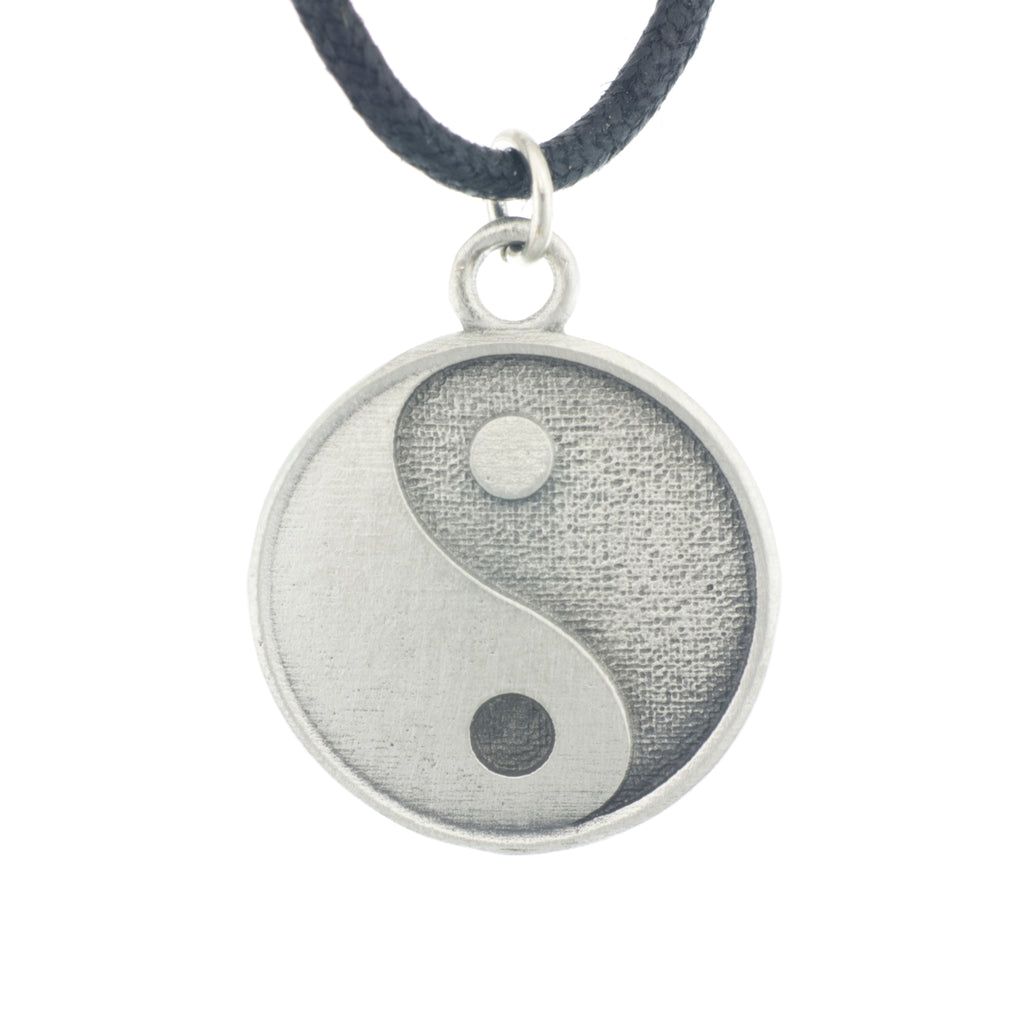Yin Yang Pendant. Made from Pewter. Black cord. Made in Fredericton NB New Brunswick Canada