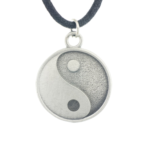 Yin Yang Pendant. Made from Pewter. Black cord. Made in Fredericton NB New Brunswick Canada